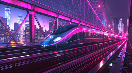 Fototapeta na wymiar high-speed train to cityspace