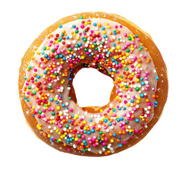 Donut with glaze isolated on transparent background