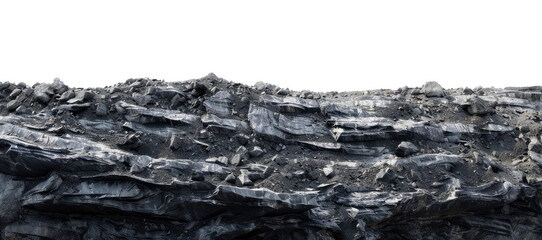 Land with seam of coal isolated on transparent background - obrazy, fototapety, plakaty