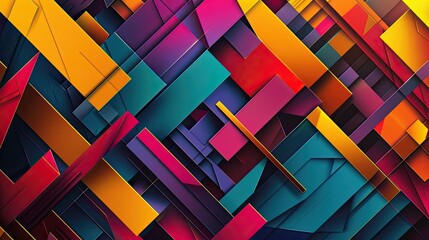Abstract multi color geometrical background - obrazy, fototapety, plakaty