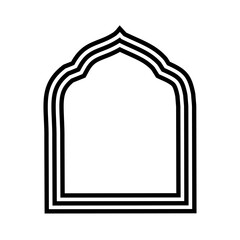 Mosque Mehrab vector illustration design.Islamic Mehrab Shining Border