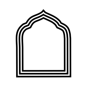 Mosque Mehrab Vector Illustration Design.Islamic Mehrab Shining Border