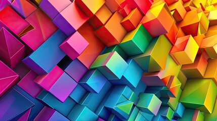 Abstract multi color geometrical background - obrazy, fototapety, plakaty