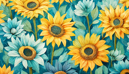 Sunflower Background Wallpaper