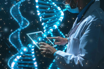 3d illustration of molecule model. Science background, science template, wallpaper or banner with a DNA molecule