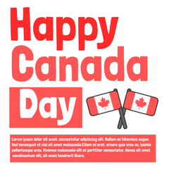 Happy canada day social media template with canada maple flag leaf vector