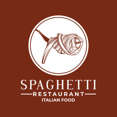 Spaghetti Noodles Restaurant Logo Simple Style Vector