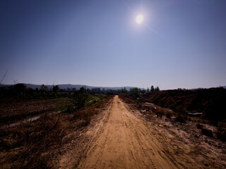 road in the sunset