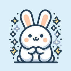 Eye-catching Rabbit Graphic, Bold Outline Vector