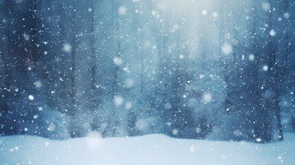 Winter scene,snowfall on blurred background