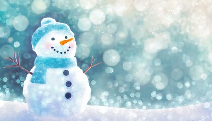 Fototapeta premium Snowman illustration background