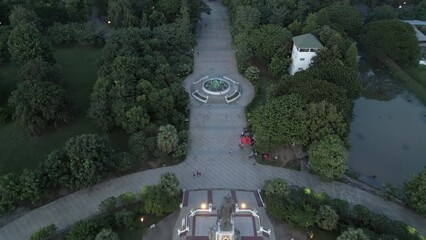 Chao Anouvong Park At Dusk In Vientiane City Laos