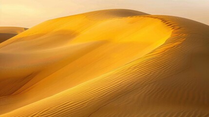 the radiant glow of a sun-kissed golden sand dune, sculpted by nature's hand with effortless grace.