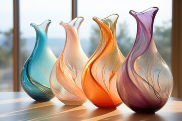 Hand-blown beautiful and attractive glass vases