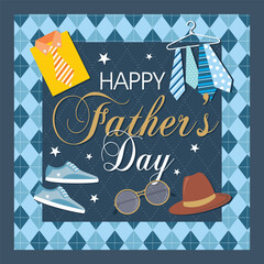 Happy father's day card design with lettering and ornaments