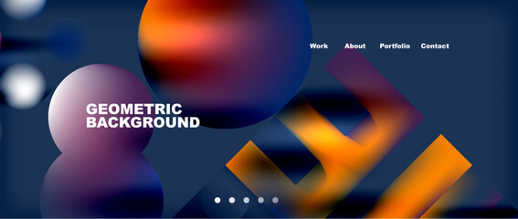 Various colorful geometric shapes abstract web template with gradients and light blur effects. Vector Illustration For Wallpaper, Banner, Background, Card, Book Illustration, landing page