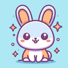 Charming Rabbit Design, Boldly Outlined Vector