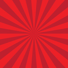 Red Sunburst Pattern Background. Rays. Radial. Abstract Banner. Vector Illustration