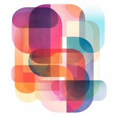 Obraz premium Colorful translucent spheres and shapes on gradient background. Soft, pastel-colored spheres with varying opacity overlap on a smooth blue to pink gradient backdrop, creating a dreamy, ethereal vibe