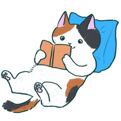 本を読む猫