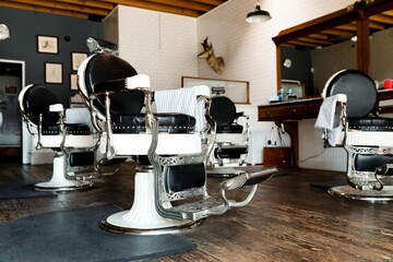 Retro barber shop interior design