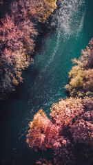 Fototapeta na wymiar Nature iPhone wallpaper, aerial view of a river flowing through Vaihingen an der Enz, Germany