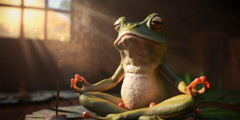 A Cute Frog Meditating. 01.