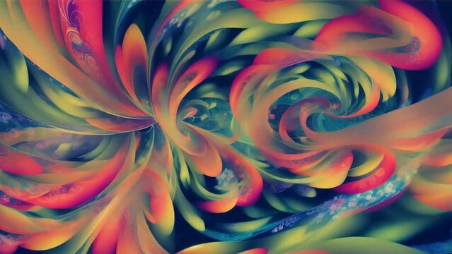Colorful Flower Fractal Swirl Texture Design
