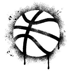 Spray Painted Graffiti Basketball icon Sprayed isolated with a white background. © Doa Bunda
