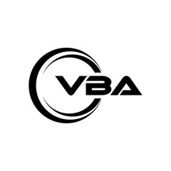 VBA letter logo design with white background in illustrator, cube logo, vector logo, modern alphabet font overlap style. calligraphy designs for logo, Poster, Invitation, etc.