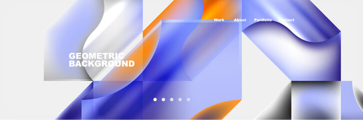 Glassmorphism geometric abstract background. Vector Illustration For Wallpaper, Banner, Background, Card, Book Illustration, landing page