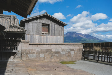 Sengan-en Japanese garden with former Shimazu clan residence in Kagoshima Prefecture, Japan. Place...