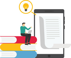 Man doing research through internet. Education, Paperwork concept. Data Analysis working Management report with intellectual property connected to database.

