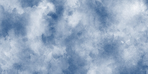 Natural and cloudy Blue and white colors clouds. polished and cloudy painted light blue clouds watercolor background, The summer is colorful clearing day Good weather with natural clouds.