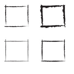 Hand drawn different type of sketch frame vector. Simple doodle  pencil frame border shape. Hand drawn doodle scribble border element for text quote template. Pencil brush stroke style. 