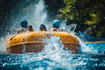 People enjoying a water ride, summer fun