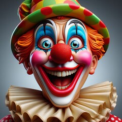 Funny smiling clown face - obrazy, fototapety, plakaty