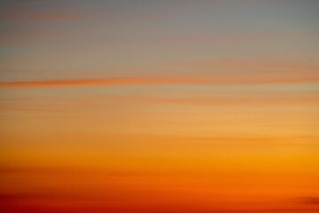 Sky gradient from blue to orange sunset - obrazy, fototapety, plakaty