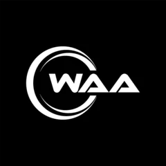 Foto op Canvas WAA letter logo design with black background in illustrator, cube logo, vector logo, modern alphabet font overlap style. calligraphy designs for logo, Poster, Invitation, etc. © Mamunur