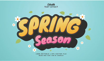 Spring Season Editable Text Effect 3d Modern Style