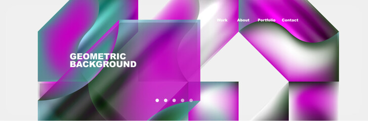 Minimal geometric web site page template design. Vector Illustration For Wallpaper, Banner, Background, Card, Book Illustration, landing page