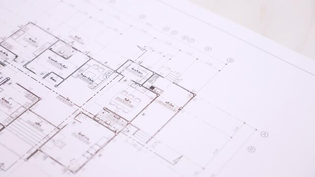 Intricately drawn house plan, revealing the careful arrangement of spaces, furniture, and decor elements.