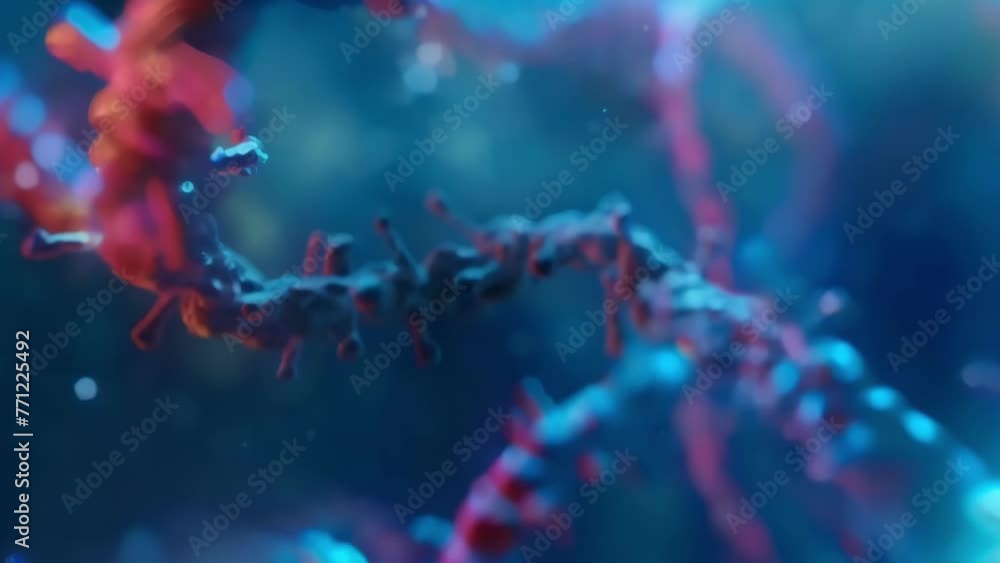 Poster protruding from a tangled mesh of nucleotide strands a lone trna molecule stands out with its unique
