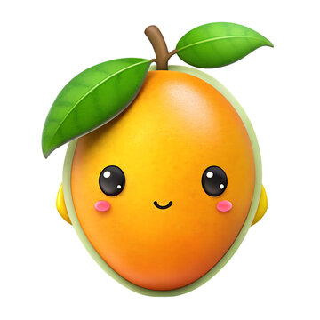 kawaii mango fruit cartoon icon