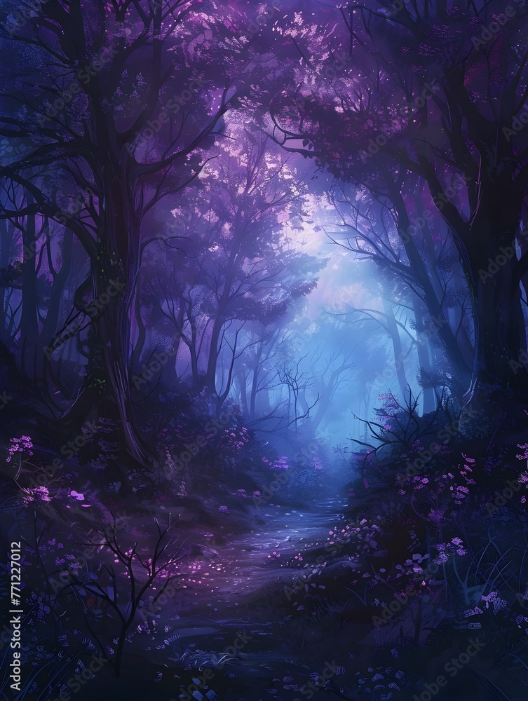 Sticker Enchanting Woodland Path Through a Mystical Fairy Forest