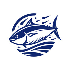 Tuna vector logo. tuna logo design vector illustration