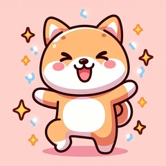 Fototapeta premium Dancing shiba