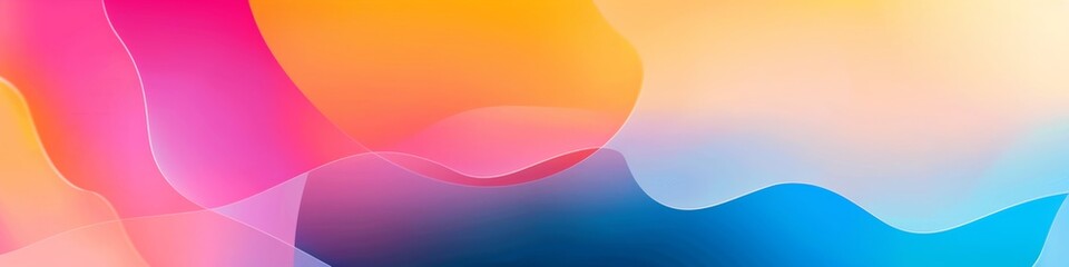 Obraz premium Colorful translucent spheres and shapes on gradient background. Soft, pastel-colored spheres with varying opacity overlap on a smooth blue to pink gradient backdrop, creating a dreamy, ethereal vibe