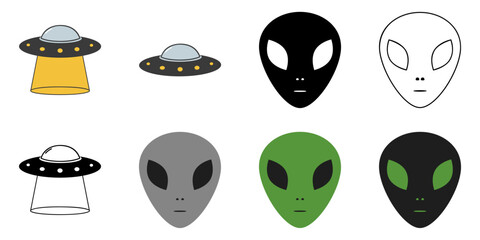 Alien & Flying Saucer SVG Icons Set © Fabrice