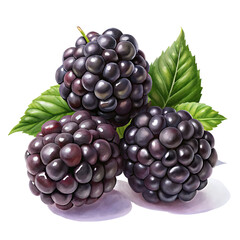 blackberry realistic composition with ripe and underripe berries